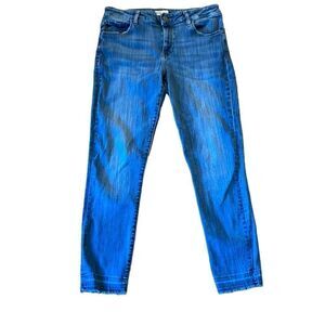 Warp & Weft high rise skinny 30x28 turn down hem jeans